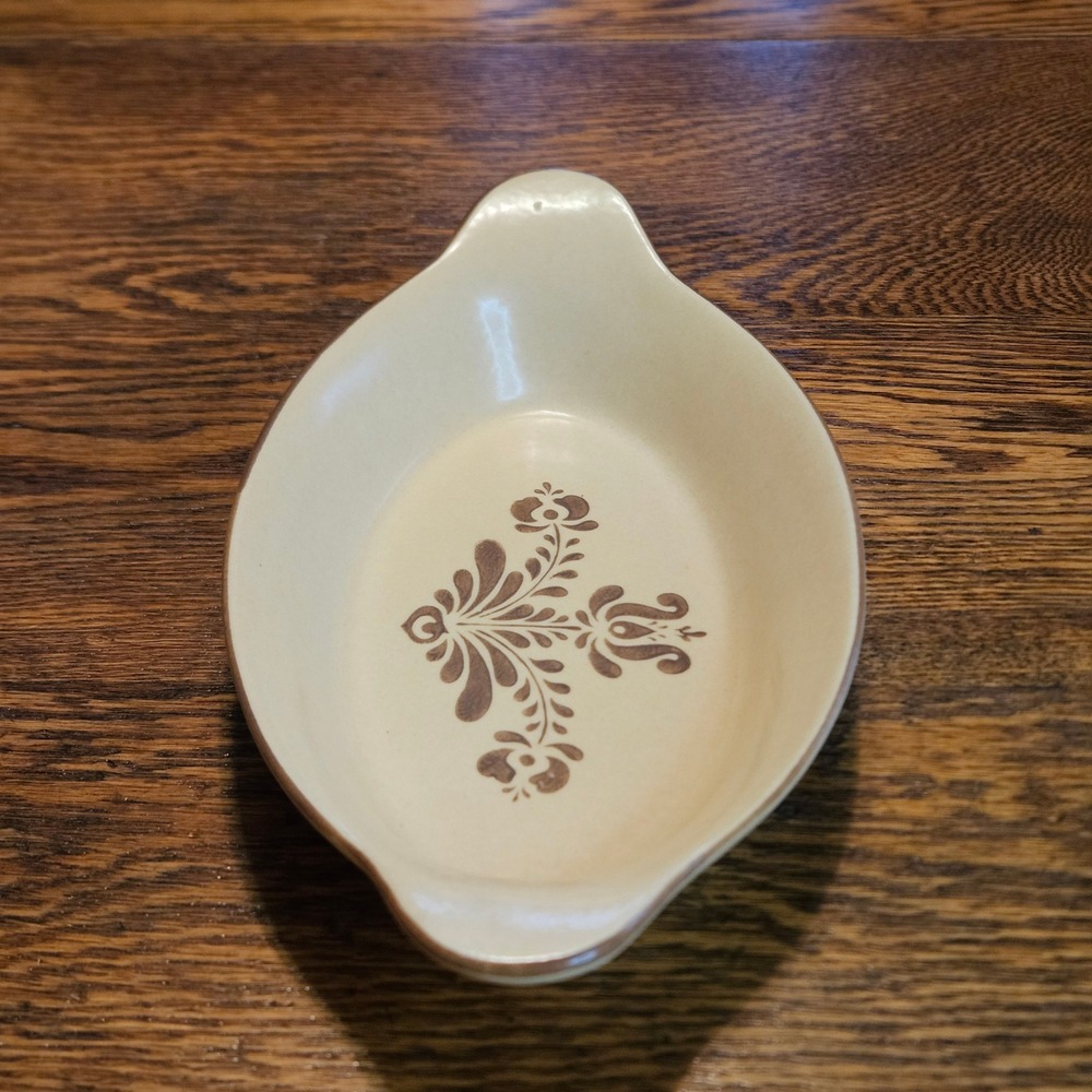 Pfaltzgraff Village Oval Au Gratin Dish‎ Individual Baker Stoneware Brown 270 8"